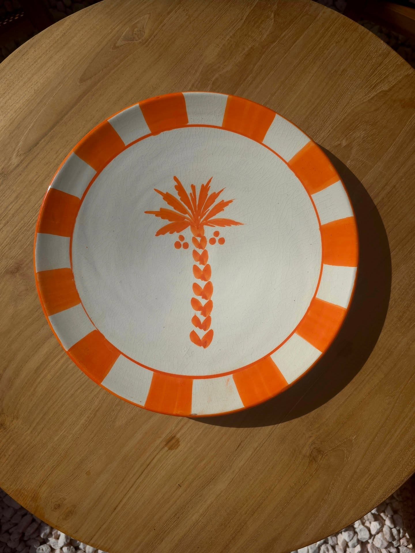Hand-painted palm platter