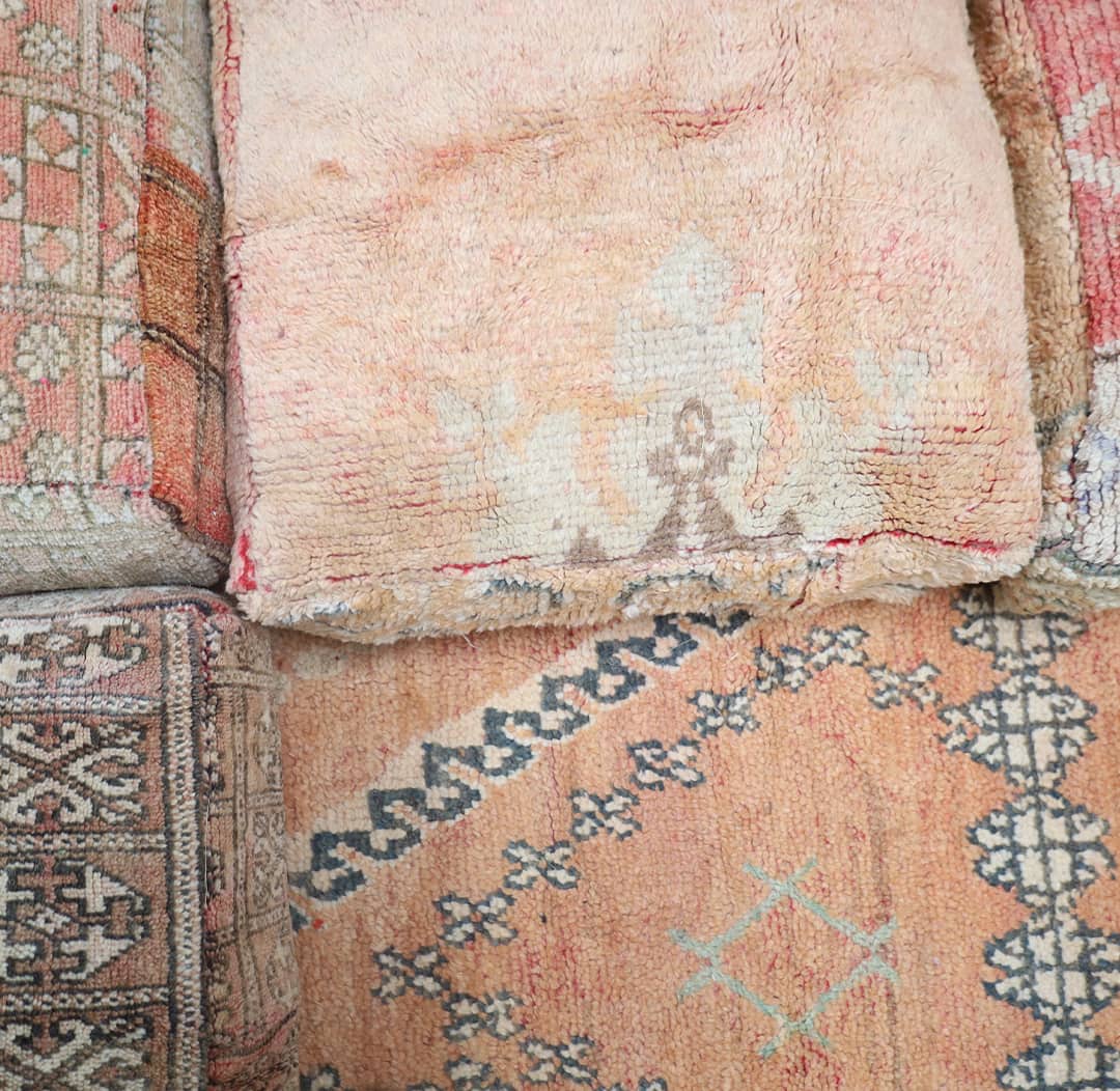 Layered kilim and woven textures at The Boho House